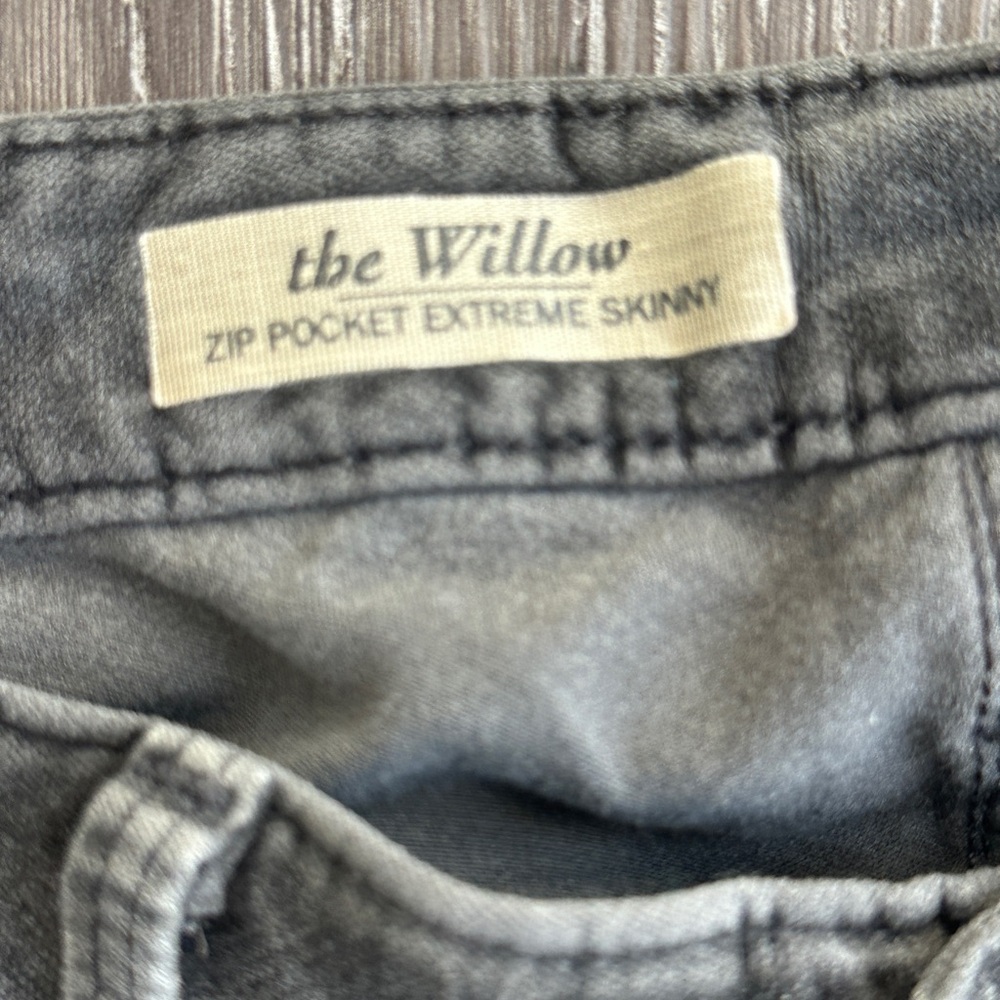 AG Adriano Goldschmied The Willow Zip Pocket Extreme Skinny Jeans Gray Size 24R - Picture 4 of 17